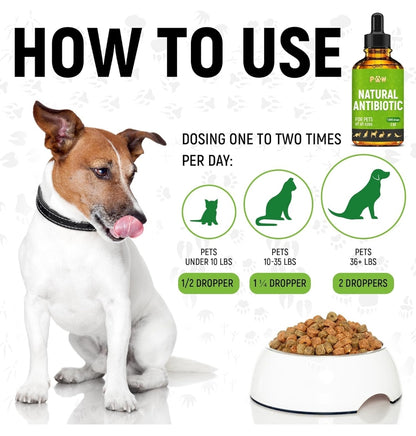 Antibiotics for Dogs | Natural Antibiotics for Cats | Cat Antibiotic | Antibiotics for Dogs | Dietary Supplement Pet Antibiotic | Cat and Dog Vitamins and Supplements | Dog Antibiotic | 2 Oz