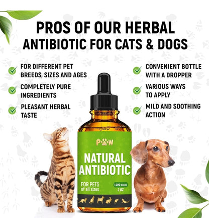 Antibiotics for Dogs | Natural Antibiotics for Cats | Cat Antibiotic | Antibiotics for Dogs | Dietary Supplement Pet Antibiotic | Cat and Dog Vitamins and Supplements | Dog Antibiotic | 2 Oz