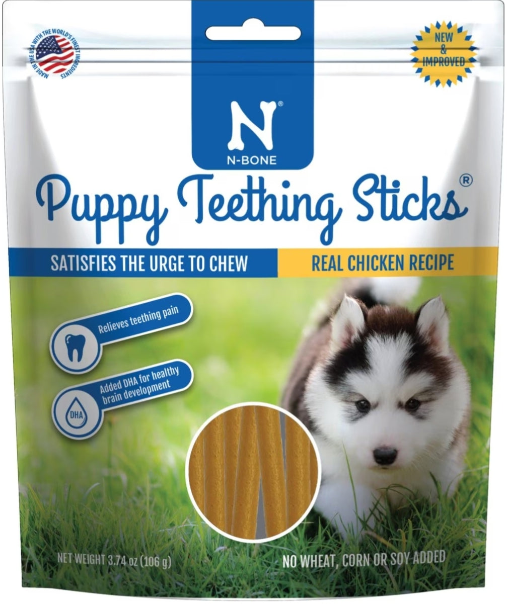 N-Bone Puppy Teething Sticks Chicken Flavor Dog Treats