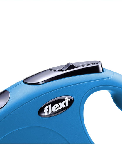 Flexi New Classic Retractable Dog Leash (Cord), 26 ft,16ft, & 9ft for small breeds, Blue and light blue