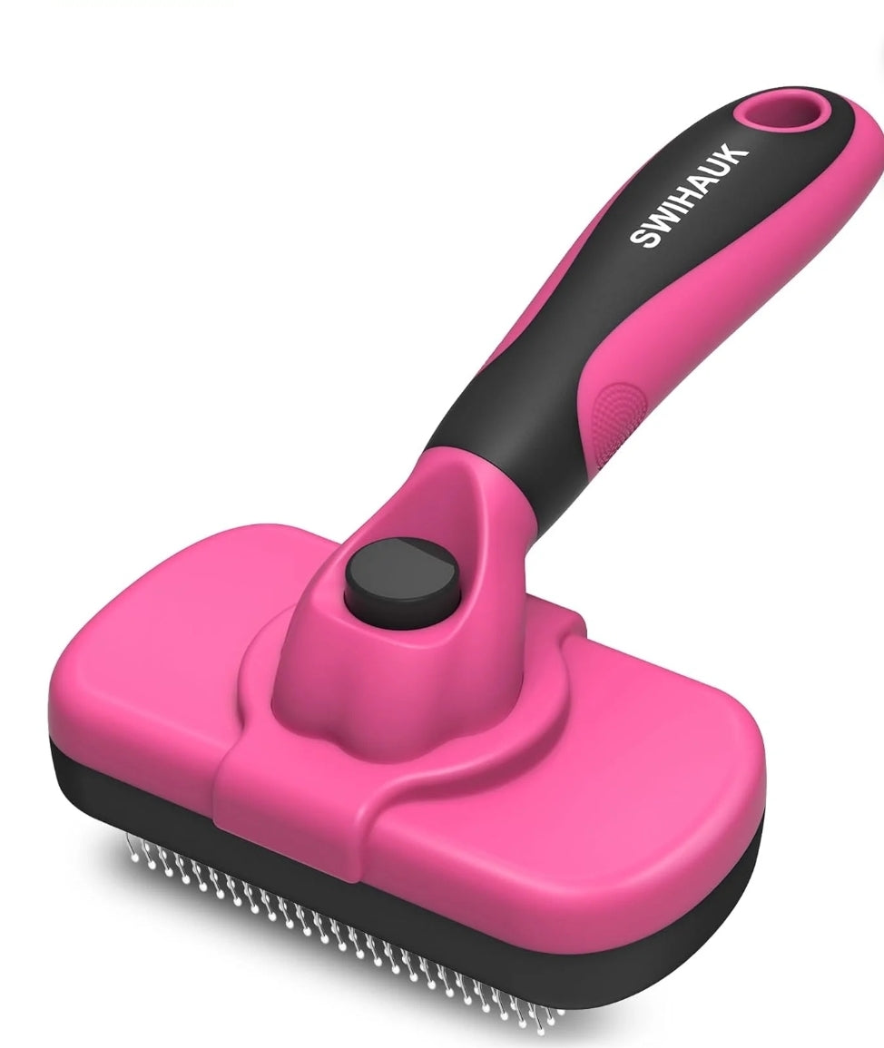 Swihauk Self Cleaning Slicker Brush for Dogs &amp; Cats  Skin Friendly Grooming Cat Brush  Dog Brush for Shedding  Deshedding Brush  Hair Brush Puppy Brush for Haired Dogs