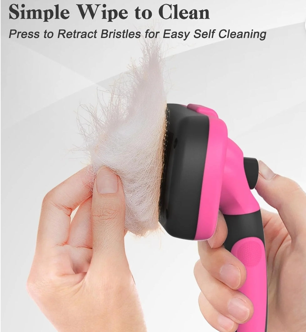 Swihauk Self Cleaning Slicker Brush for Dogs &amp; Cats  Skin Friendly Grooming Cat Brush  Dog Brush for Shedding  Deshedding Brush  Hair Brush Puppy Brush for Haired Dogs