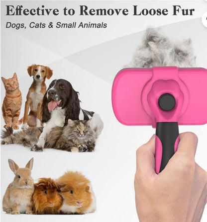 Swihauk Self Cleaning Slicker Brush for Dogs &amp; Cats  Skin Friendly Grooming Cat Brush  Dog Brush for Shedding  Deshedding Brush  Hair Brush Puppy Brush for Haired Dogs