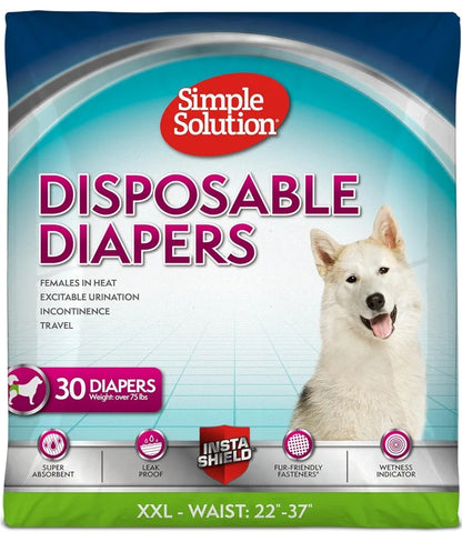 Simple Solution Disposable Female Dog Diapers 30 piece & 12 piece