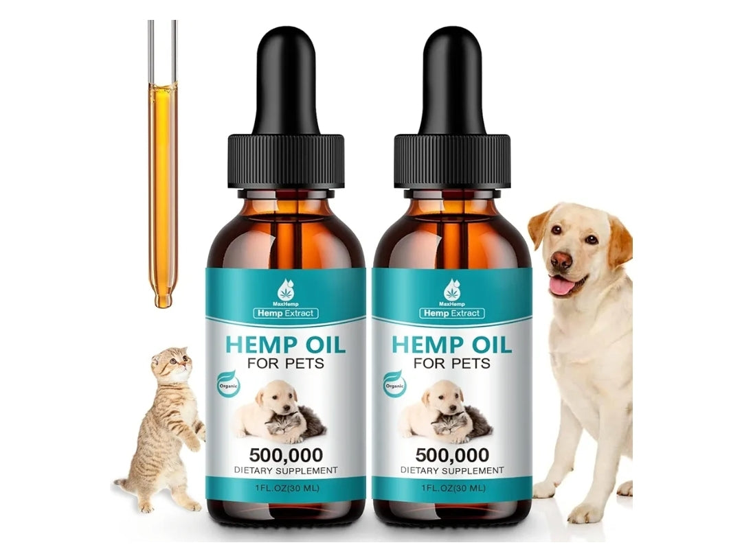 Pet Hemp Oil for Dogs and Cats- Anxiety, Stress Pain Holistic Inflammation Relief - for Joint Hip Аrthritis, Calming Oil Drop, Organic Pets Treats