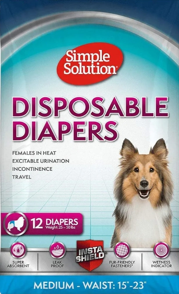 Simple Solution Disposable Female Dog Diapers 30 piece & 12 piece