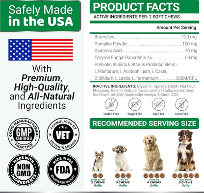 No Poo Chews for Dogs - 170 Ct - Coprophagia No Poop Eating Deterrent For Dogs - Prevent Dog from Eating Poop - Stop Eating Poop for Dogs - Forbid for Dogs Supplement - Probiotics & Digestive Enzymes