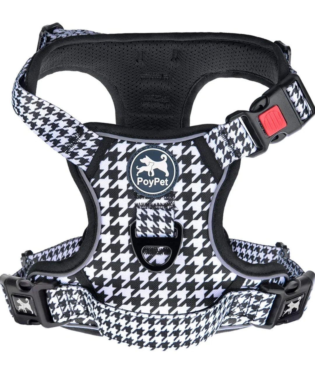 PoyPet No Pull Dog Harness, No Choke Front Clip Dog Reflective Harness, Adjustable Soft Padded Pet Vest with Easy Control Handle