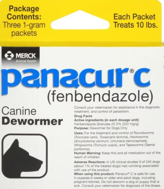 Panacur C Canine Dewormer, 1-g, 3 count