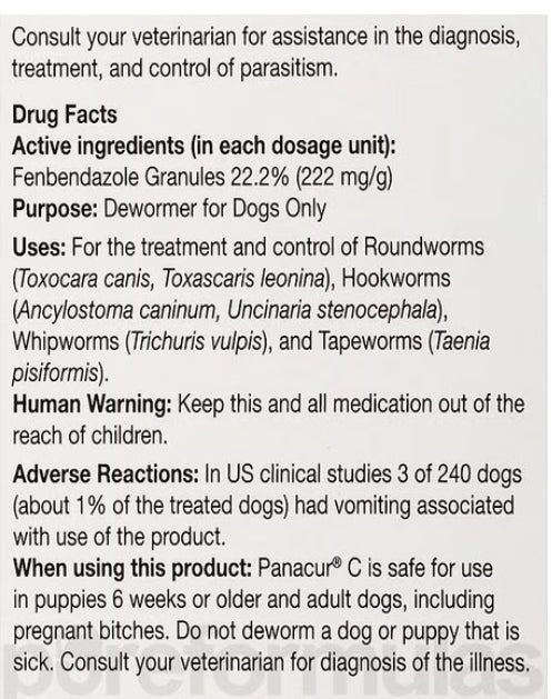 Panacur C Canine Dewormer, 1-g, 3 count