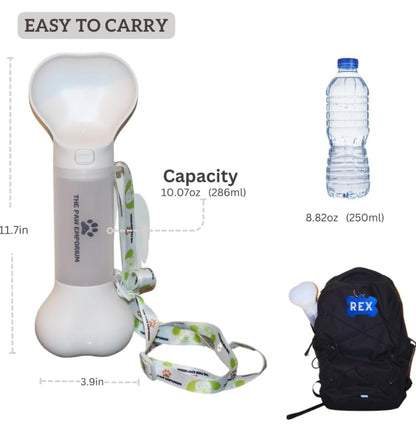 The Paw Emporium Portable 2 in 1 Leak-Proof Dog Water Bottle for Walking, Hiking, and Traveling - BPA Free & Easy to Use - 9 oz Capacity - Ideal for Small, Medium and Large Dogs