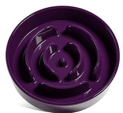 LE TAUCI Dog Bowls Slow Feeder Ceramic, 1.5 Cups Slow Feeding Dog Bowl Small Medium Breed, Puppy Slow Feeder Bowl for Fast Eater, Dog Dishes to Slow Down Eating, Puzzle Dog Food Bowl, Maze Purple