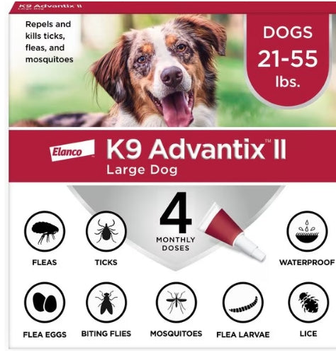 K9 Advantix II Vet-Recommended Flea, Tick & Mosquito Treatment & Prevention for Large Dogs, Count of 4