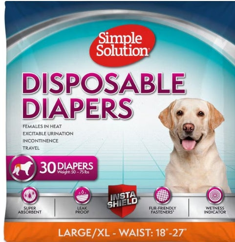 Simple Solution Disposable Female Dog Diapers 30 piece & 12 piece