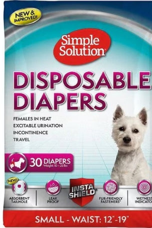 Simple Solution Disposable Female Dog Diapers 30 piece & 12 piece