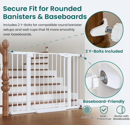 Cumbor 30-46" Baby Gate for Stairs, Auto Close Dog Gate for Doorways