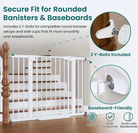 Cumbor 30-46" Baby Gate for Stairs, Auto Close Dog Gate for Doorways