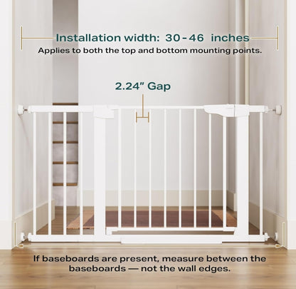 Cumbor 30-46" Baby Gate for Stairs, Auto Close Dog Gate for Doorways