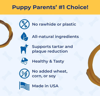 N-Bone Puppy Teething Rings Peanut Butter Flavor Dog Treat, 6 Count Bag, 7.2-oz
