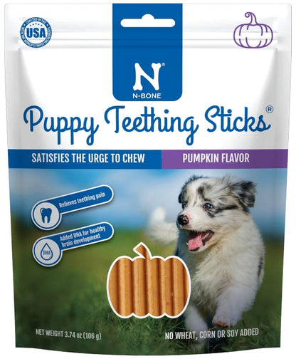 N-Bone Puppy Teething Sticks Pumpkin Flavor, 3.74-oz Bag