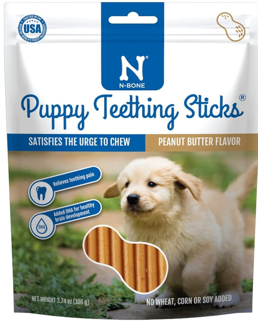 N-Bone Puppy Teething Sticks Peanut Butter Flavor 3.74oz Bag