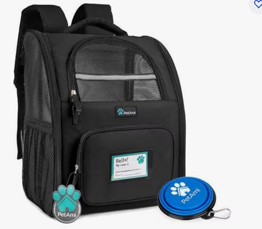 PetAmi Deluxe Backpack Dog & Cat Carrier, Black