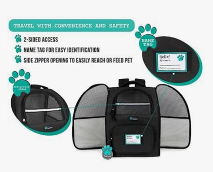 PetAmi Deluxe Backpack Dog & Cat Carrier, Black
